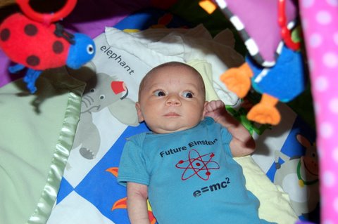 Even Einstein couldn’t figure out all the things hanging off this activity mat…