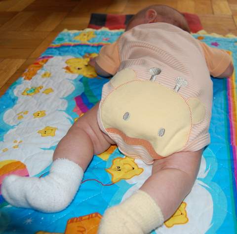 Dad is really unhappy that I have a giraffe on my booty…