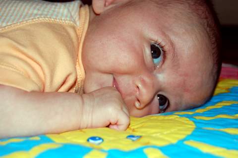 Happily looking to my right…my head’s almost back to the right shape!