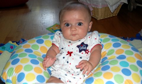 Sitting is scary - I hope I don’t fall over!