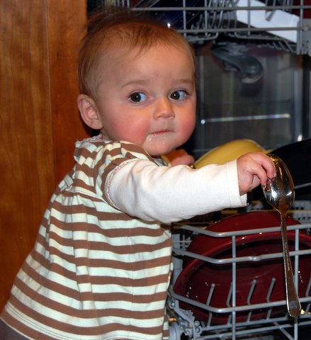 Caught with my hand in the dishwasher!