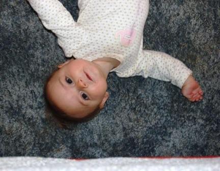 Frolicking on the floor at Great Grandma Droste’s!