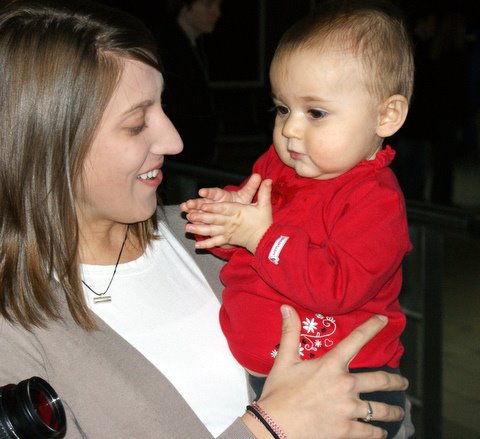 Showing Aunt Claire all my new tricks!