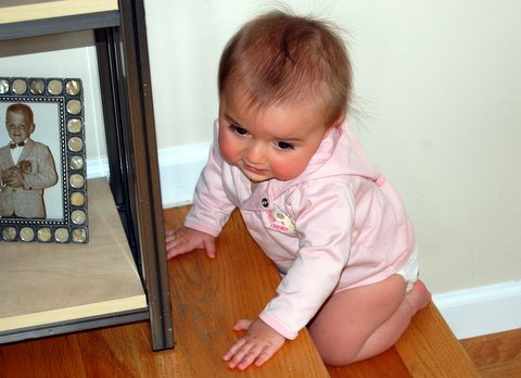 Mom, Dad, you call this baby-proofed?  Ha!