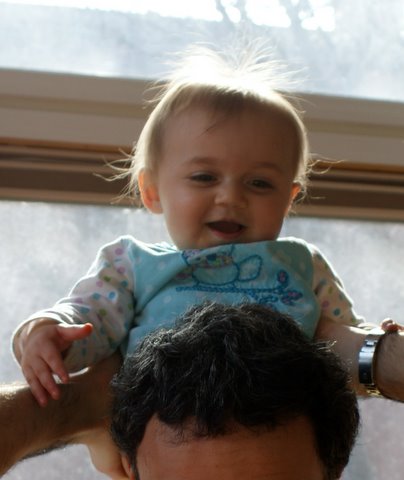 Dad’s hair looks grayer from up here!