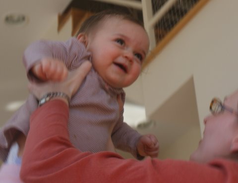 More roughhousing with Mom!