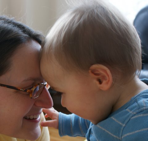 Mom, I want an eskimo kiss!