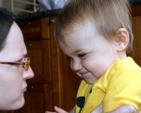 Mom “disciplining” me. Ha!