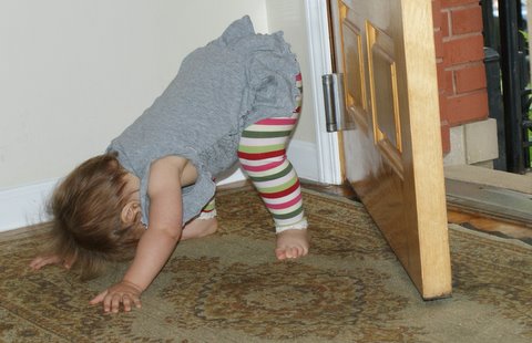 Morning yoga while waiting to greet Nana