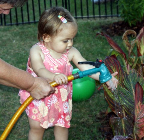 Learning to water the plants…