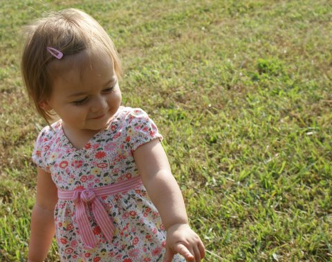 Aunt Sarah has a way bigger yard than we do!