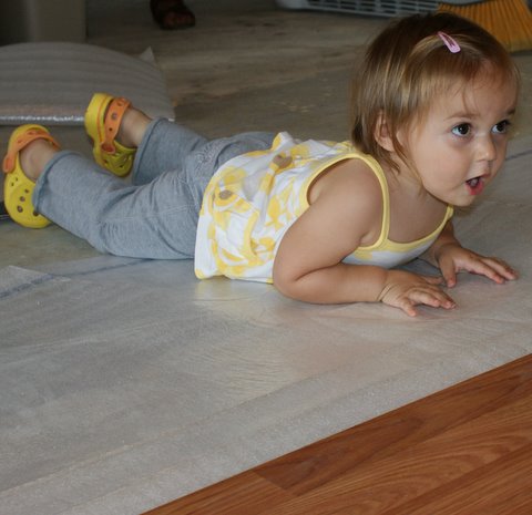 Helping to install the new floor…