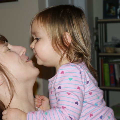 Burping in Aunt Claire's face!