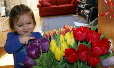 I love Mommy's flowers! (Thanks, Tyson!)
