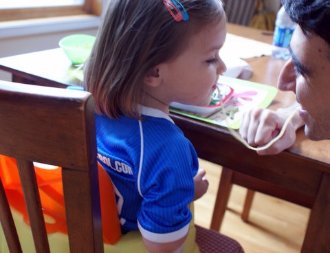 Sharing lunch with Uncle Danny